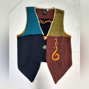 Vintage Susan Otterson Art To Wear Cotton Knit Vest M